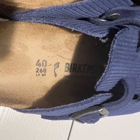 Birkenstock Boston Suede Embossed Corduroy Indigo Size 40 Medium/Narrow *NWOT* - Picture 13 of 15